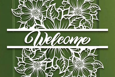 Intra απο ξύλο plywood 3mm-4mm πάχος – Sunflower Welcome Sign Wall Art Lasercut Δίασταση  40x30 cm INTRAFABR-100382102