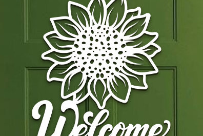 Intra απο ξύλο plywood 3mm-4mm πάχος – Sunflower Welcome Sign Wall Art Lasercut Δίασταση  40x30 cm INTRAFABR-100382135