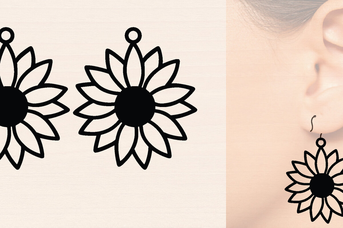 Σετ των 3 Intra απο ξύλο plywood 3mm-4mm πάχος – Σκουλαρίκια από ξύλο ηλίανθου με Δίασταση  5x5 cm INTRAFABR-120422896