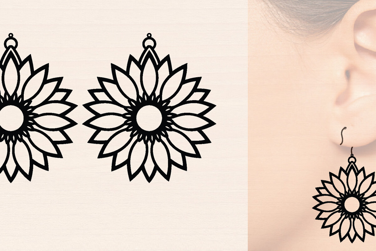 Σετ των 3 Intra απο ξύλο plywood 3mm-4mm πάχος – Σκουλαρίκια από ξύλο ηλίανθου με Δίασταση  5x5 cm INTRAFABR-120423543