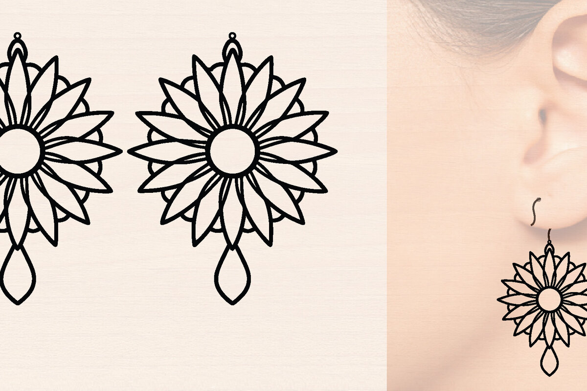 Σετ των 3 Intra απο ξύλο plywood 3mm-4mm πάχος – Σκουλαρίκια από ξύλο ηλίανθου με Δίασταση  5x5 cm INTRAFABR-120423606