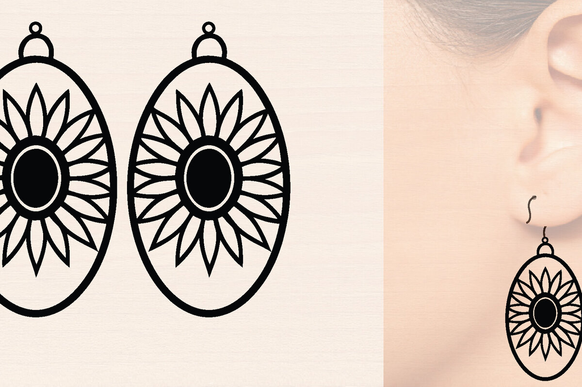 Σετ των 3 Intra απο ξύλο plywood 3mm-4mm πάχος – Σκουλαρίκια από ξύλο ηλίανθου με Δίασταση  5x5 cm INTRAFABR-120423625