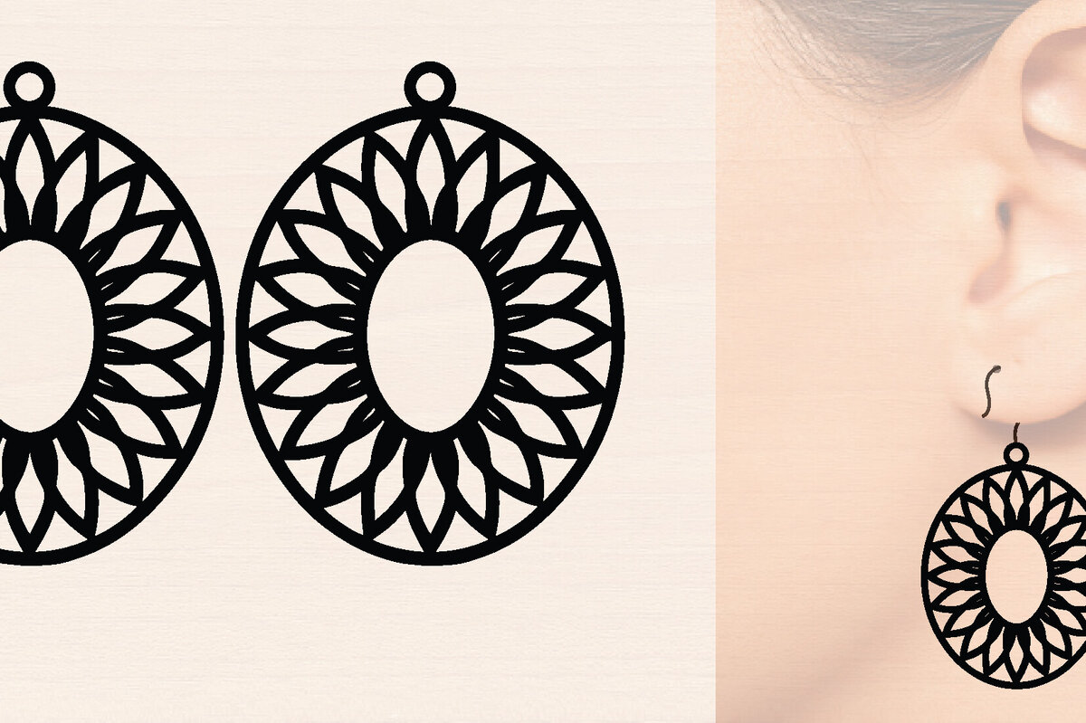 Σετ των 3 Intra απο ξύλο plywood 3mm-4mm πάχος – Σκουλαρίκια από ξύλο ηλίανθου με Δίασταση  5x5 cm INTRAFABR-120423674