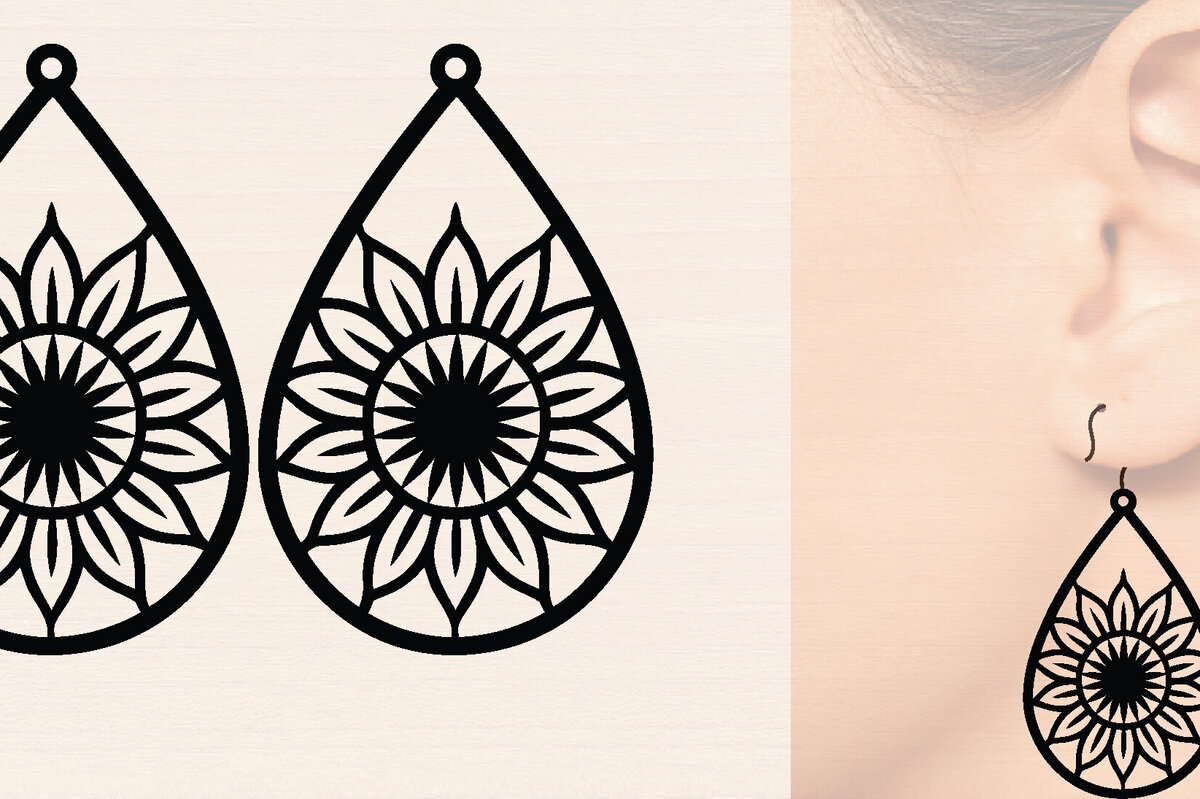 Σετ των 3 Intra απο ξύλο plywood 3mm-4mm πάχος – Σκουλαρίκια από ξύλο ηλίανθου με Δίασταση  5x5 cm INTRAFABR-120423818