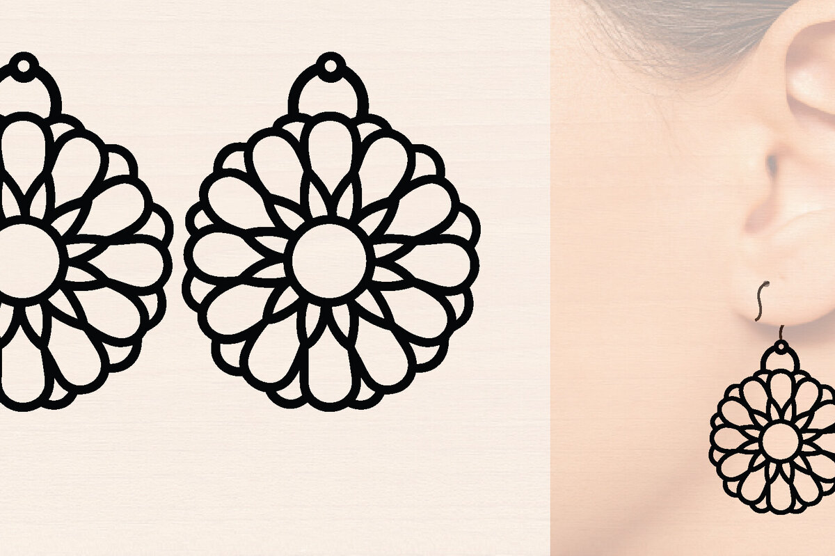 Σετ των 3 Intra απο ξύλο plywood 3mm-4mm πάχος – Σκουλαρίκια από ξύλο ηλίανθου με Δίασταση  5x5 cm INTRAFABR-120424041