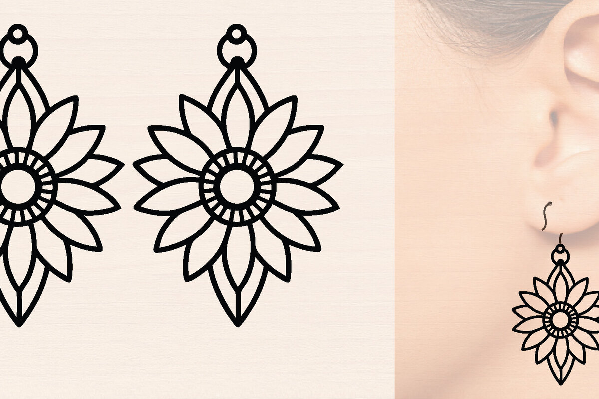 Σετ των 3 Intra απο ξύλο plywood 3mm-4mm πάχος – Σκουλαρίκια από ξύλο ηλίανθου με Δίασταση  5x5 cm INTRAFABR-120424198