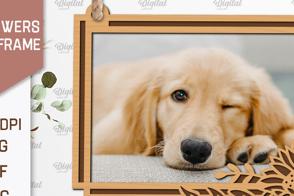 Σετ των 2 Intra απο ξύλο plywood 3mm-4mm πάχος – Κορνίζες Ηλίανθων  κοπής με λέιζερ Δίασταση  20x20 cm INTRAFABR-100543391