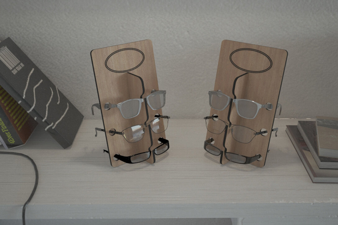 Σετ των 2 Intra απο ξύλο plywood 3mm-4mm πάχος – Sunglasses Holder Glasses Organizer 281 Δίασταση  20x20 cm INTRAFABR-50100991