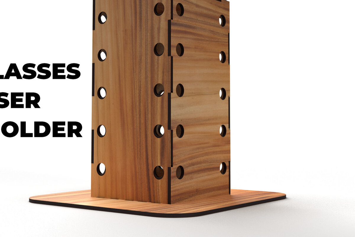 Σετ των 2 Intra απο ξύλο plywood 3mm-4mm πάχος – Θήκη γυαλιών ηλίου Αρχεία κοπής με λέιζερ Δίασταση  20x20 cm INTRAFABR-75975542