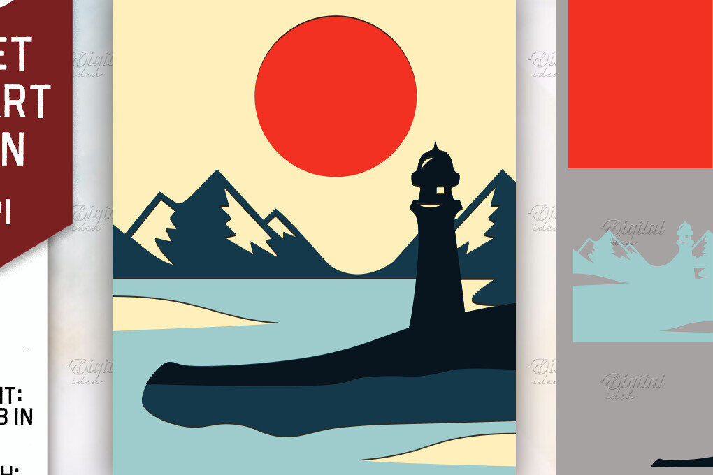 Σετ των 2 Intra απο ξύλο plywood 3mm-4mm πάχος – Κοπή χαρτιού τοίχου Sunset. Εκτυπώσεις Sunset Δίασταση  40x30 cm INTRAFABR-85773174