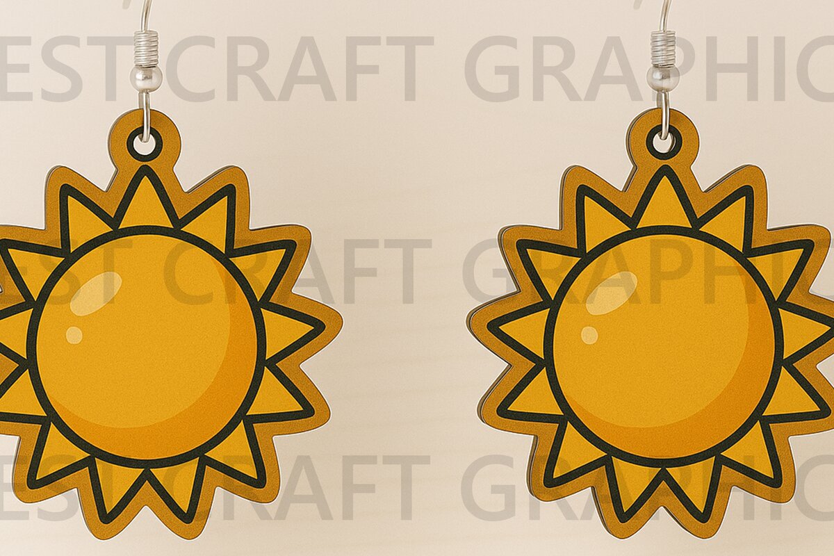 Σετ των 3 Intra απο ξύλο plywood 3mm-4mm πάχος – Σκουλαρίκια Sunshine Cut Laser Δίασταση  5x5 cm INTRAFABR-123396109