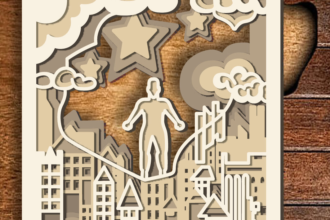 Σετ των 2 Intra απο ξύλο plywood 3mm-4mm πάχος – Super Dad Shadow Box 3D/Happy Father Δίασταση  20x20 cm INTRAFABR-72315765