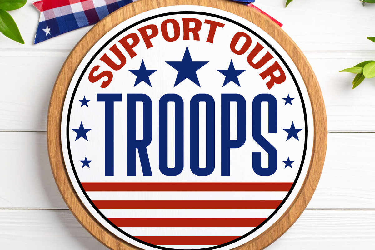 Σετ των 2 Intra απο ξύλο plywood 3mm-4mm πάχος – Υποστηρίξτε τα στρατεύματά μας Στρογγυλή πινακίδα Δίασταση  20x20 cm INTRAFABR-123525727