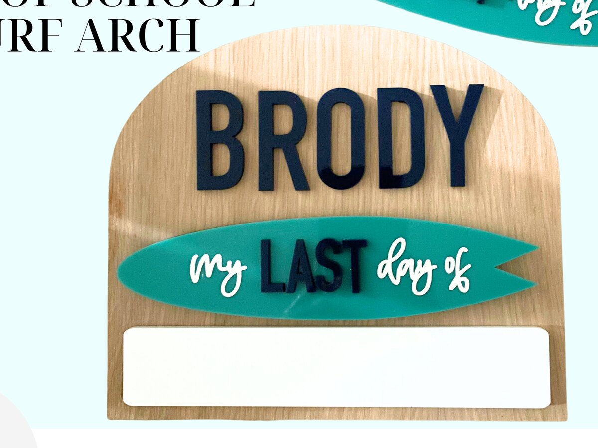 Σετ των 2 Intra απο ξύλο plywood 3mm-4mm πάχος – Surf Arch School Whiteboard | Πρώτη Ημέρα Δίασταση  20x20 cm INTRAFABR-115290901