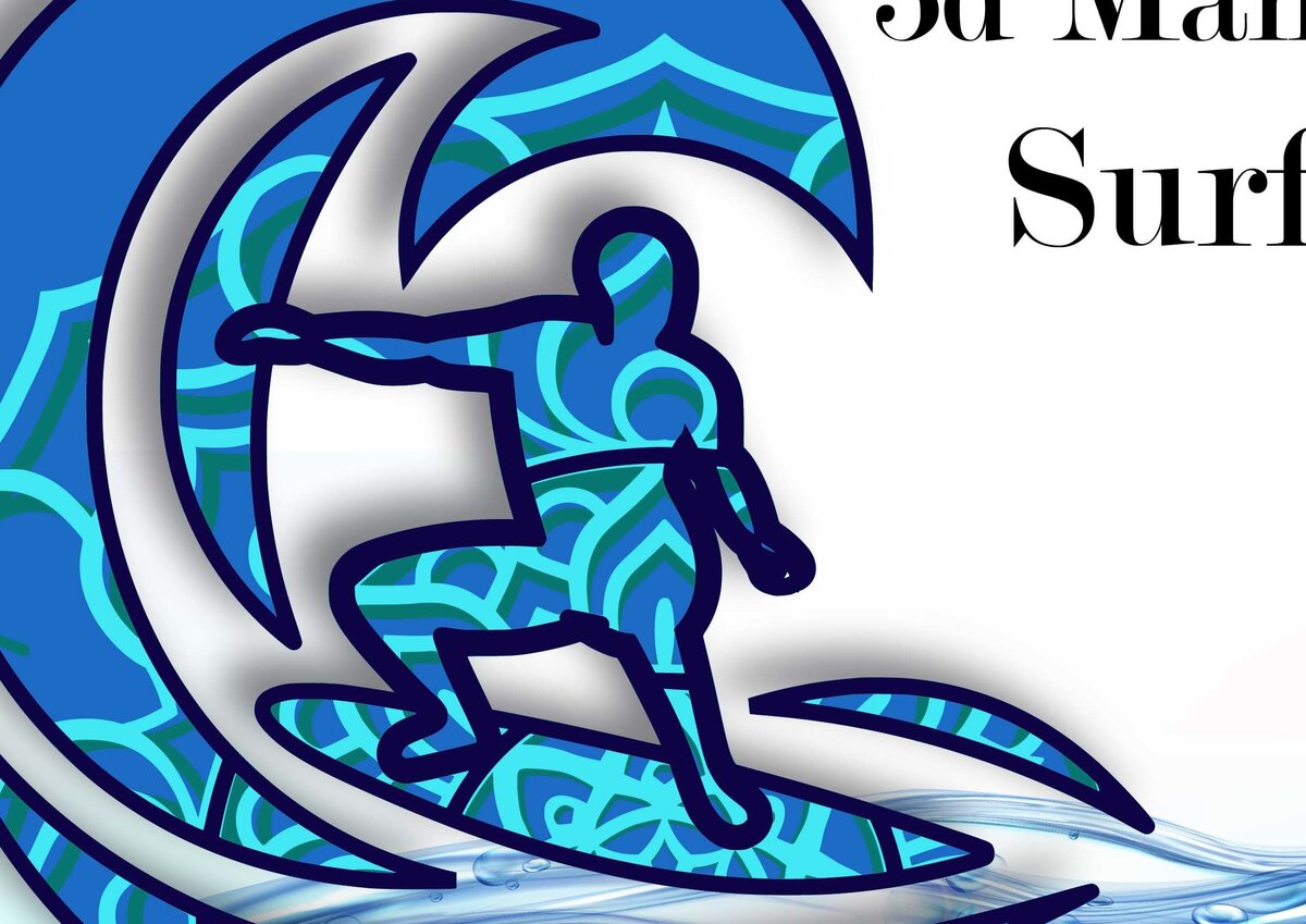 Σετ των 2 Intra απο ξύλο plywood 3mm-4mm πάχος – Surfer, 3d Mandala Δίασταση  20x20 cm INTRAFABR-24965053