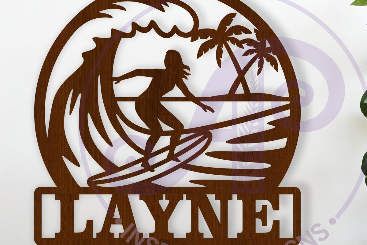 Intra απο ξύλο plywood 3mm-4mm πάχος – Surfer Γυναικείο Όνομα Wall Art SV, Δίασταση  40x30 cm INTRAFABR-122343304