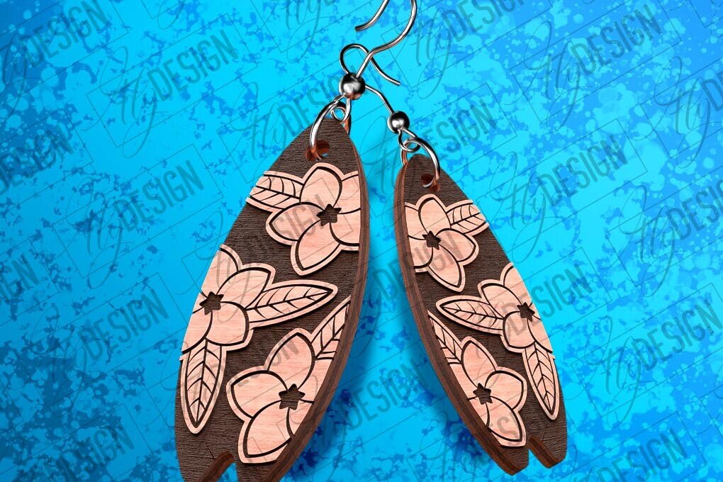 Σετ των 3 Intra απο ξύλο plywood 3mm-4mm πάχος – Σκουλαρίκια Surfing Δίασταση  5x5 cm INTRAFABR-78562971