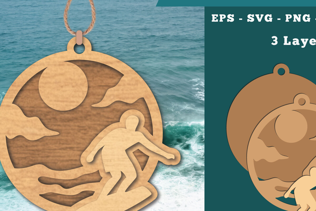 Σετ των 2 Intra απο ξύλο plywood 3mm-4mm πάχος – Σέρφινγκ Στολίδι Δίασταση  20x20 cm INTRAFABR-112013542