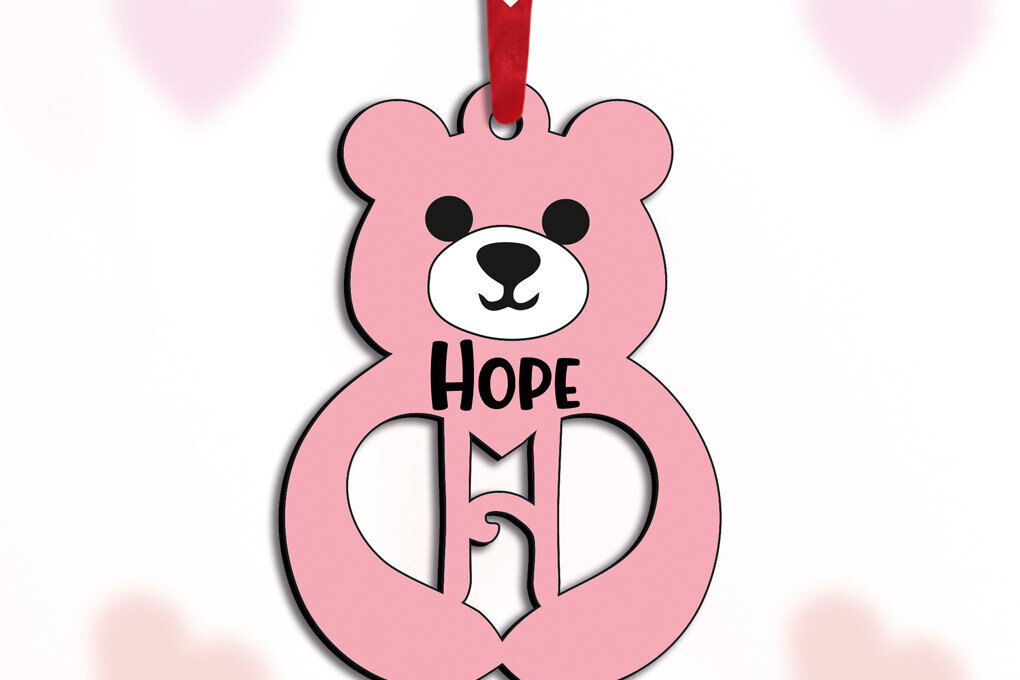 Σετ των 2 Intra απο ξύλο plywood 3mm-4mm πάχος – SVG Bear Love Letter για την Ημέρα του Αγίου Βαλεντίνου H Δίασταση  20x20 cm INTRAFABR-115304139