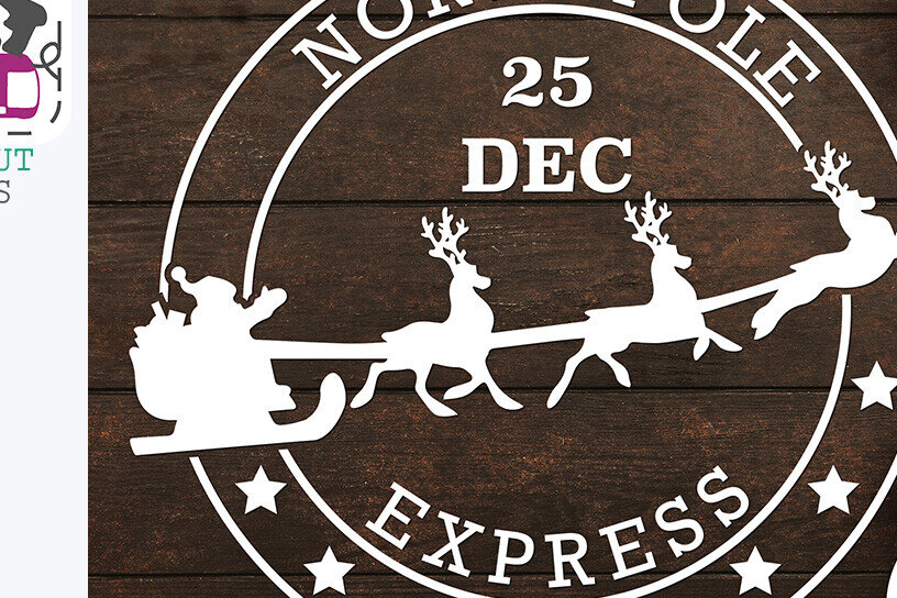 Σετ των 2 Intra απο ξύλο plywood 3mm-4mm πάχος – Αρχείο αποκοπής χριστουγεννιάτικου γραμματοσήμου DXF Δίασταση  20x20 cm INTRAFABR-109002728