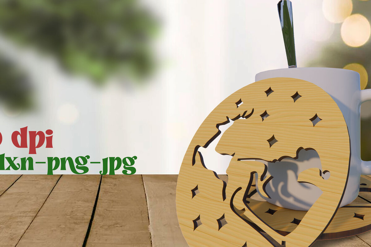 Intra απο ξύλο plywood 3mm-4mm πάχος – SVG Coaster Christmas Design Laser Δίασταση  40x30 cm INTRAFABR-79049946