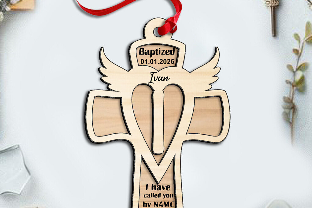 Σετ των 2 Intra απο ξύλο plywood 3mm-4mm πάχος – Στολίδι δώρου Cross Letter I Δίασταση  20x20 cm INTRAFABR-116626214