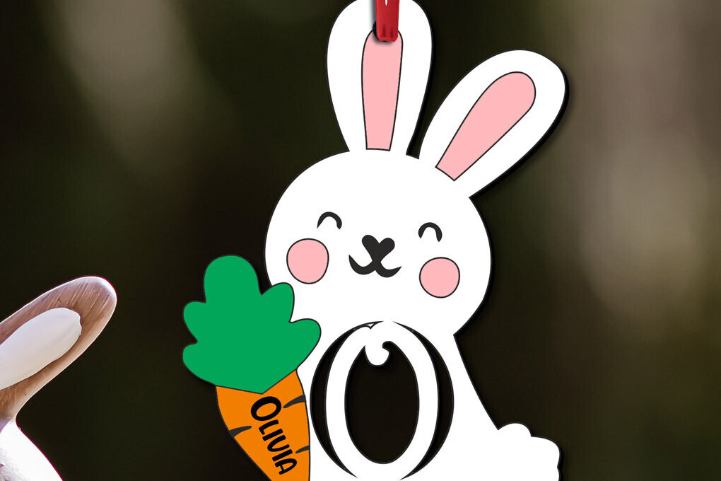 Σετ των 2 Intra απο ξύλο plywood 3mm-4mm πάχος – SVG Πασχαλινό Διακοσμητικό Γράμμα O Λαγουδάκι Δώρο Δίασταση  40x30 cm INTRAFABR-113149968