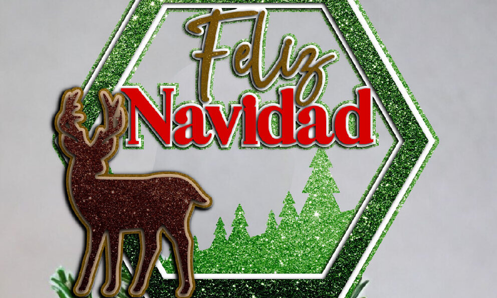 Σετ των 2 Intra απο ξύλο plywood 3mm-4mm πάχος – SVG Merry Christmas Cake Topper Δίασταση  20x20 cm INTRAFABR-112669138