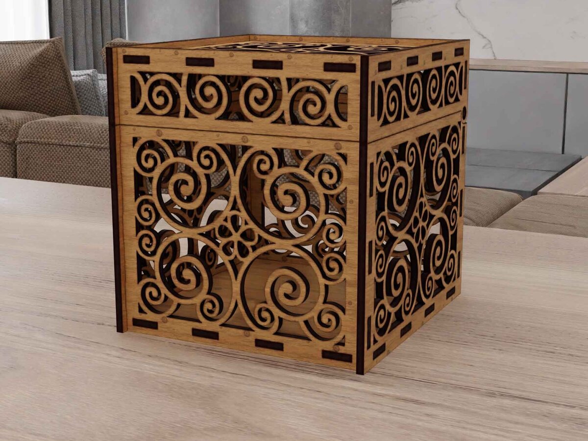 Σετ των 2 Intra απο ξύλο plywood 3mm-4mm πάχος – SVG Glowforge Vector REF010 Δίασταση  20x20 cm INTRAFABR-110659130