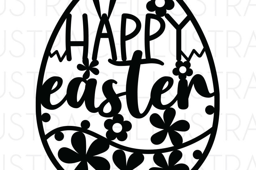 Σετ των 2 Intra απο ξύλο plywood 3mm-4mm πάχος – SVG Καλό Πασχαλινό Αυγό Κόψτε Δίασταση  20x20 cm INTRAFABR-61291138