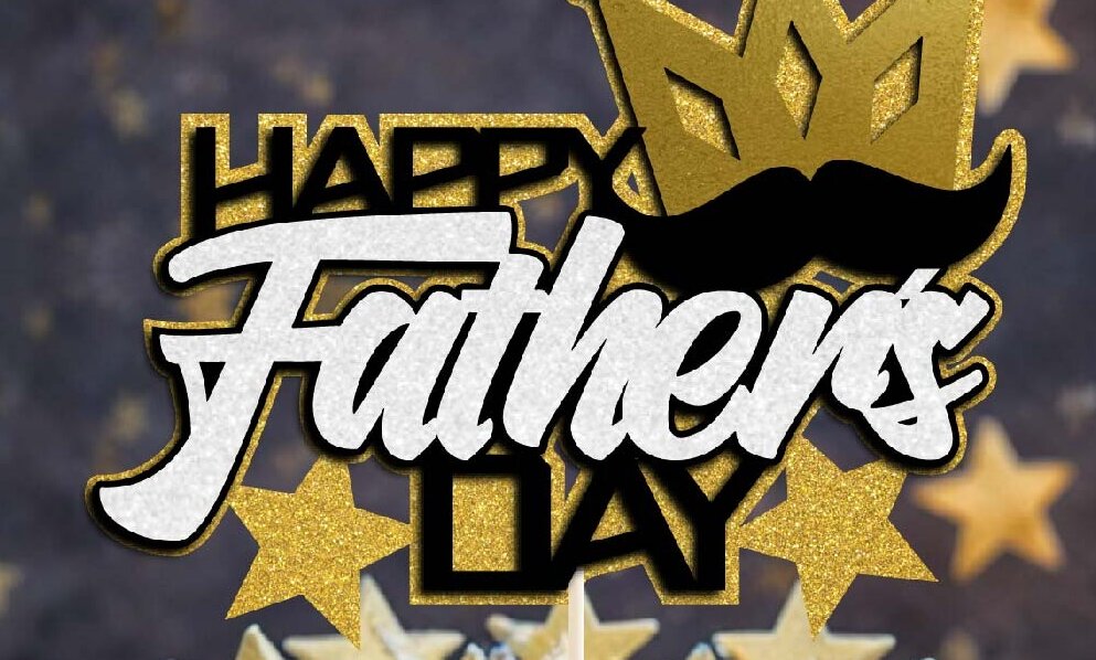 Σετ των 2 Intra απο ξύλο plywood 3mm-4mm πάχος – SVG Happy Father's Day Cake Topper Δίασταση  20x20 cm INTRAFABR-124402544