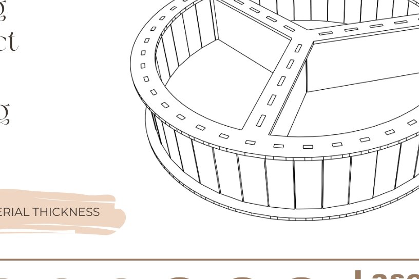 Σετ των 2 Intra απο ξύλο plywood 3mm-4mm πάχος – Svg Circle Σερβίρισμα &amp; Κουτί δώρου Δίασταση  20x20 cm INTRAFABR-83395162