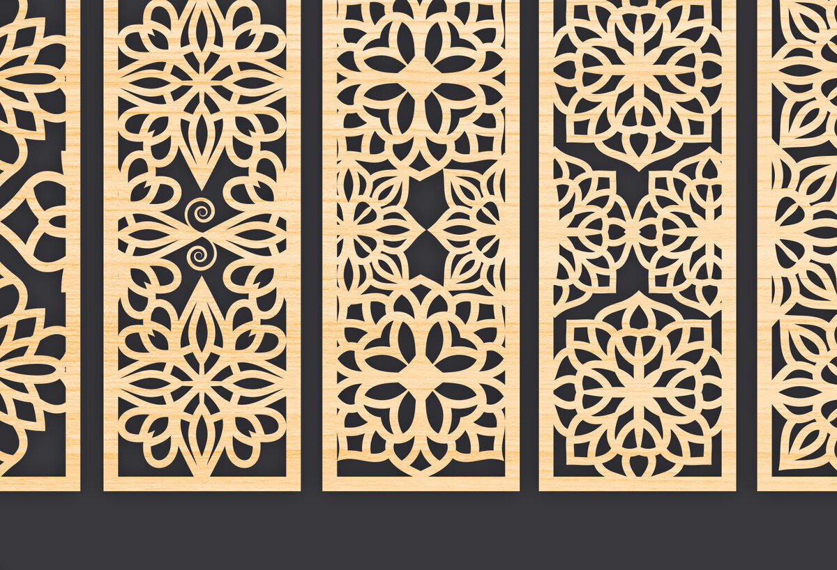 Σετ των 2 Intra απο ξύλο plywood 3mm-4mm πάχος – Svg Διακοσμητικό Σετ πάνελ Δίασταση  40x30 cm INTRAFABR-86093798