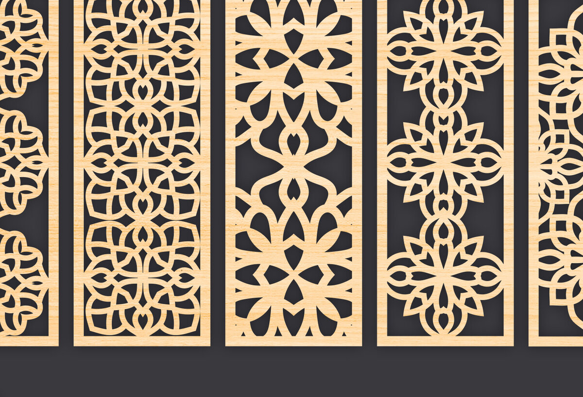 Σετ των 2 Intra απο ξύλο plywood 3mm-4mm πάχος – Svg Διακοσμητικό Σετ πάνελ Δίασταση  40x30 cm INTRAFABR-86093805