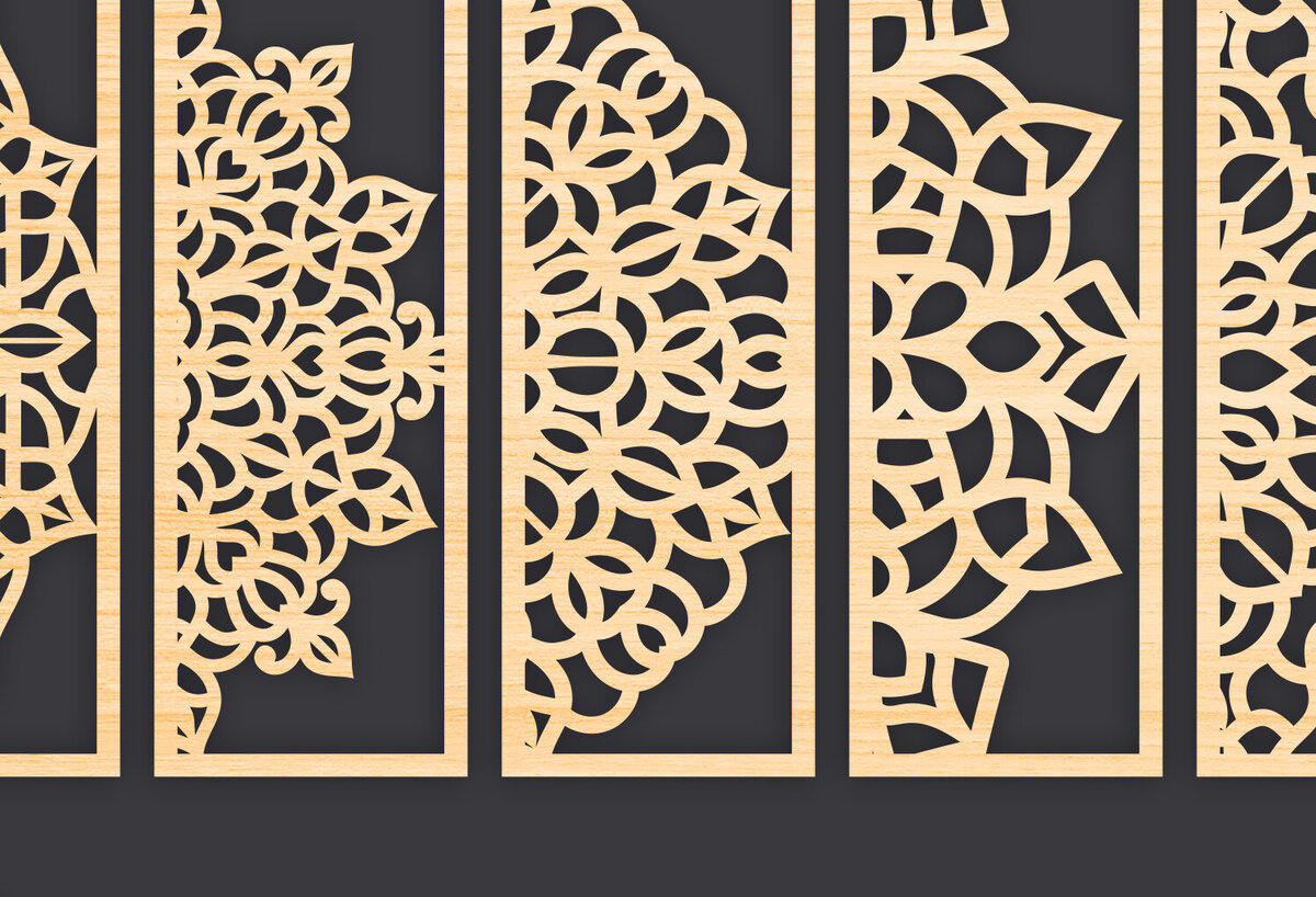 Σετ των 2 Intra απο ξύλο plywood 3mm-4mm πάχος – Svg Διακοσμητικό Σετ πάνελ Δίασταση  40x30 cm INTRAFABR-86093826