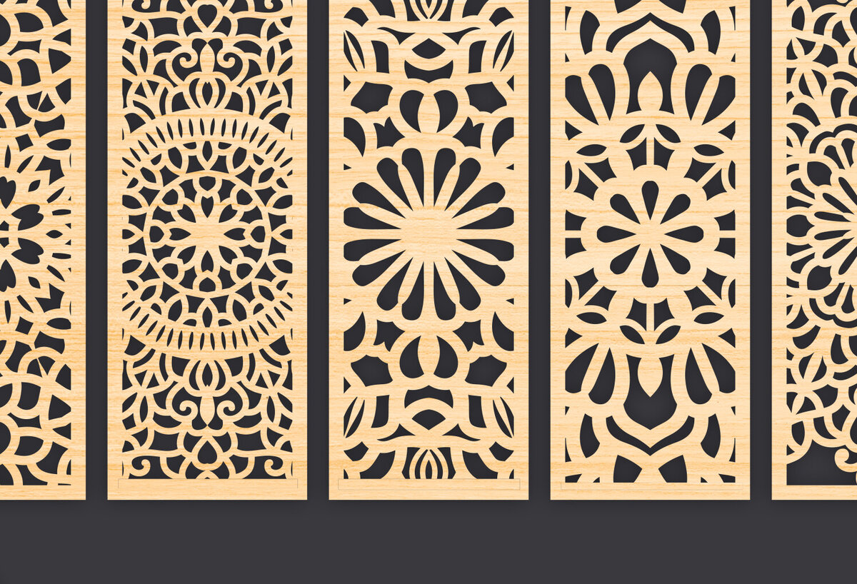 Σετ των 2 Intra απο ξύλο plywood 3mm-4mm πάχος – Svg Διακοσμητικό Σετ πάνελ Δίασταση  40x30 cm INTRAFABR-86093245