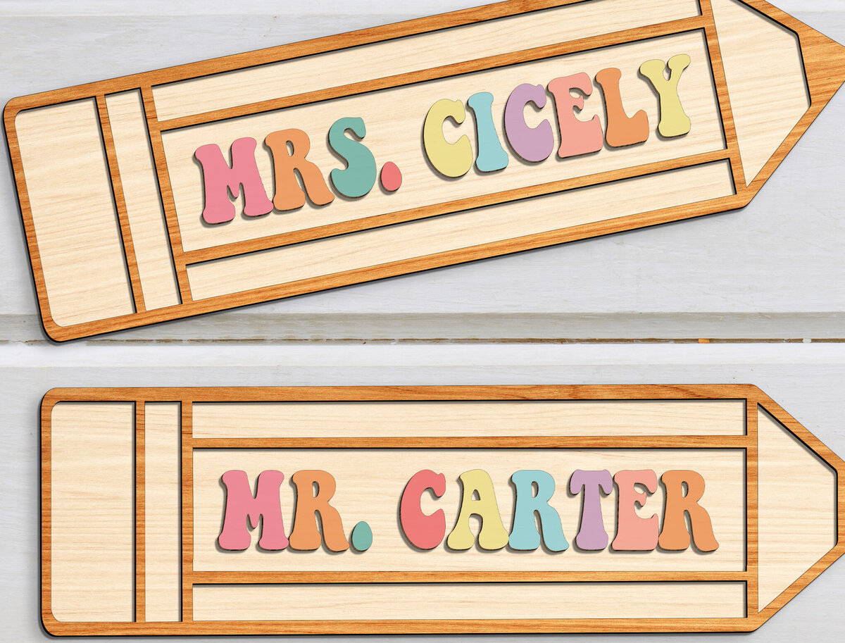 Intra απο ξύλο plywood 3mm-4mm πάχος – SVG File Teacher Pencil Sign Δίασταση  40x30 cm INTRAFABR-99207393