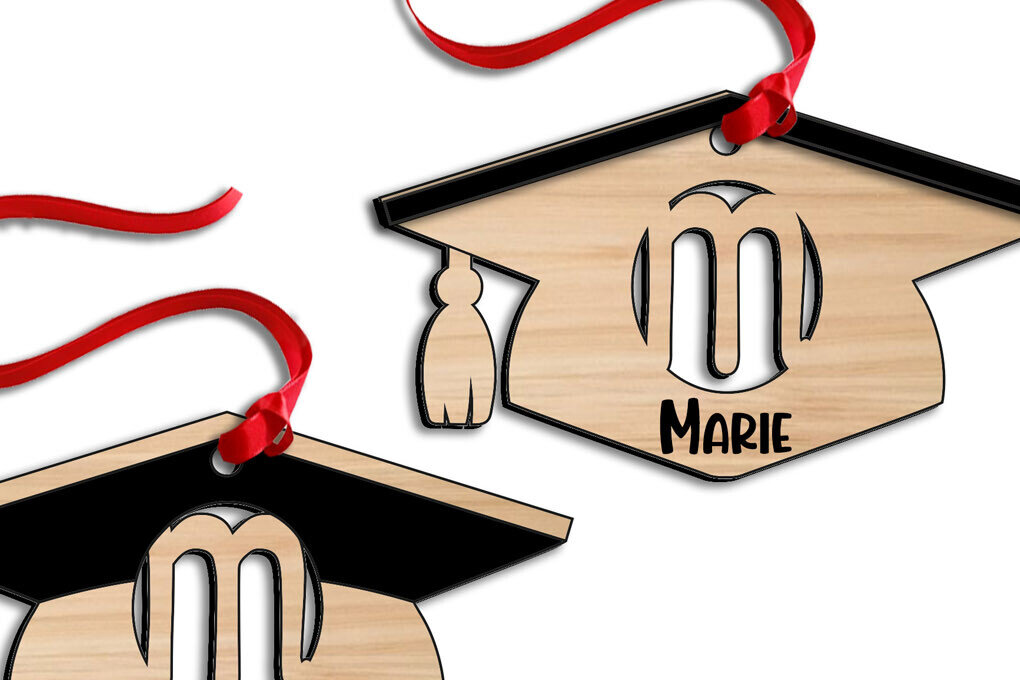 Σετ των 2 Intra απο ξύλο plywood 3mm-4mm πάχος – SVG Graduation Letter M Δώρο Δίασταση  20x20 cm INTRAFABR-115914872