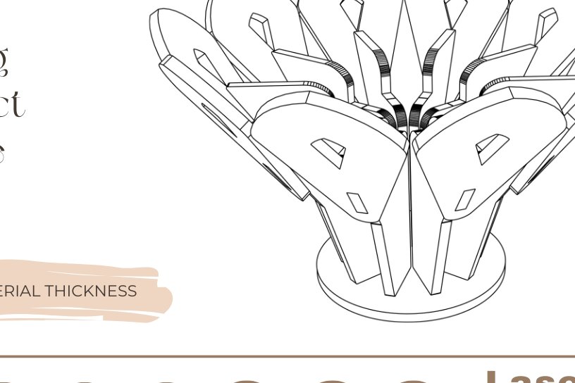 Σετ των 2 Intra απο ξύλο plywood 3mm-4mm πάχος – Κηροπήγιο Κοπής Laser Δίασταση  20x20 cm INTRAFABR-82894755