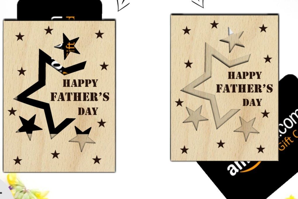 Σετ των 2 Intra απο ξύλο plywood 3mm-4mm πάχος – Αρχεία λέιζερ, Γιορτή του Πατέρα, Μπαμπάς Δίασταση  20x20 cm INTRAFABR-69124148