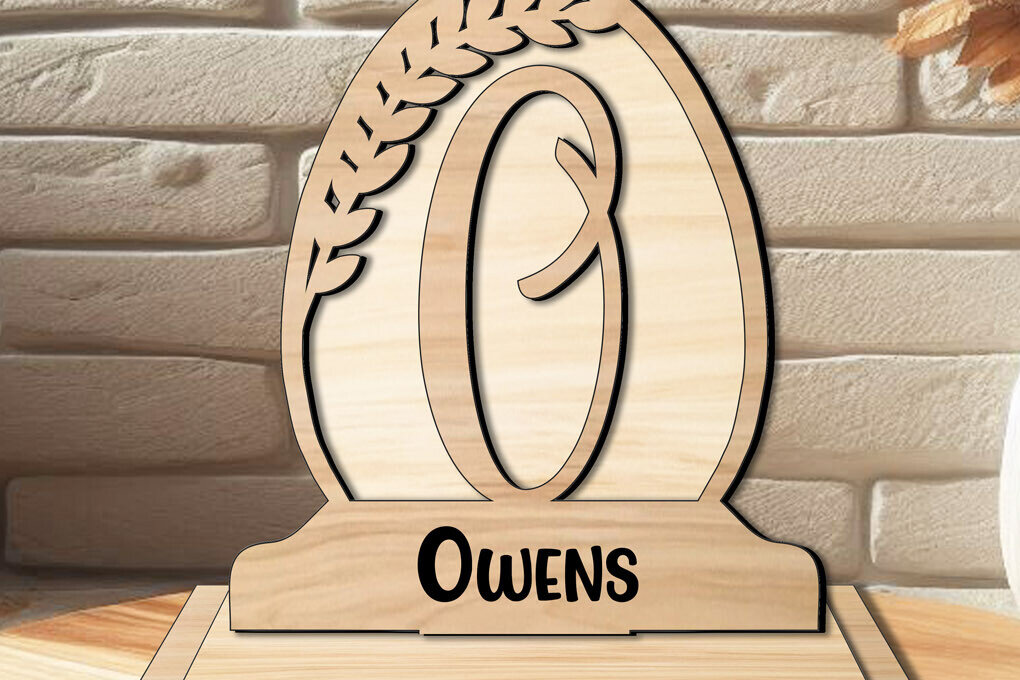 Σετ των 2 Intra απο ξύλο plywood 3mm-4mm πάχος – SVG Letter O Μονόγραμμα Πασχαλινό Οικογενειακό Δώρο Δίασταση  20x20 cm INTRAFABR-119335556