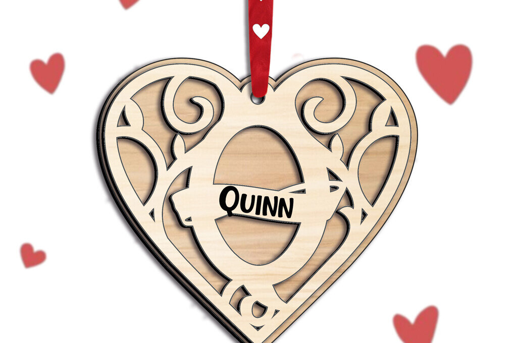 Σετ των 2 Intra απο ξύλο plywood 3mm-4mm πάχος – SVG Letter Q Κοπή λέιζερ για την Ημέρα του Αγίου Βαλεντίνου Δίασταση  20x20 cm INTRAFABR-115467554