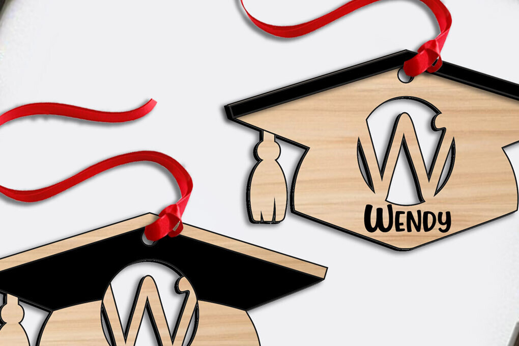 Σετ των 2 Intra απο ξύλο plywood 3mm-4mm πάχος – Δώρο αποφοίτησης Letter W με λέιζερ Δίασταση  20x20 cm INTRAFABR-116038515