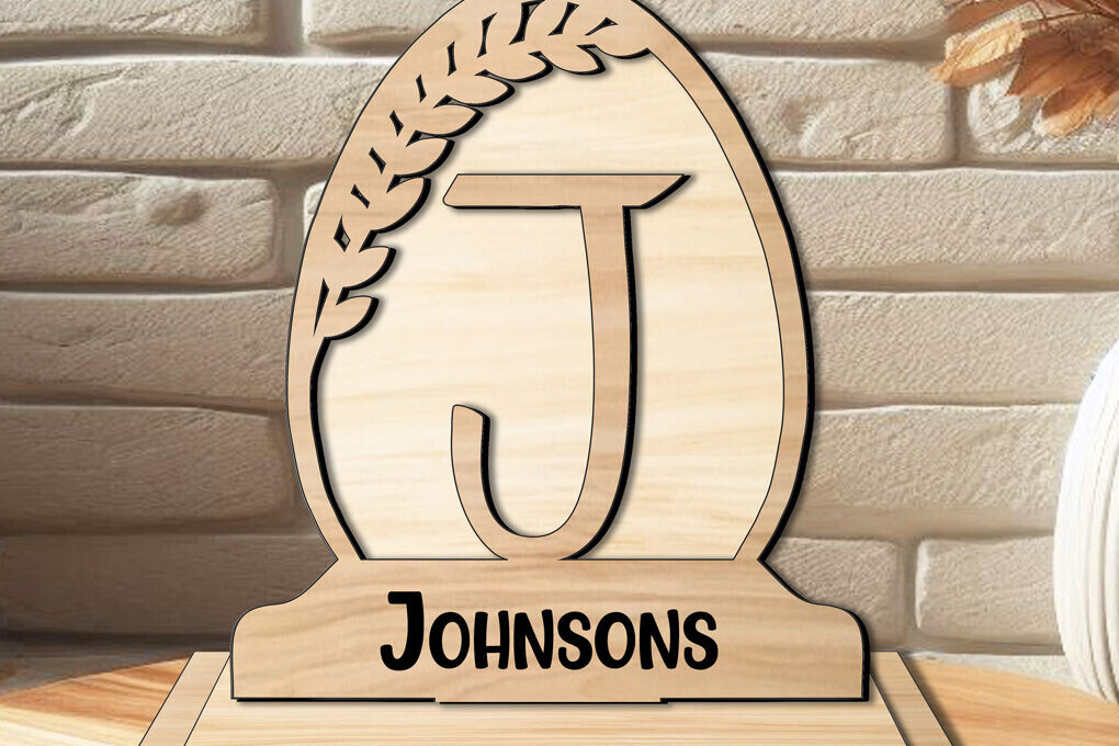 Σετ των 2 Intra απο ξύλο plywood 3mm-4mm πάχος – SVG Μονόγραμμα Γράμμα J Οικογενειακό Δώρο Πάσχα Δίασταση  20x20 cm INTRAFABR-119335313