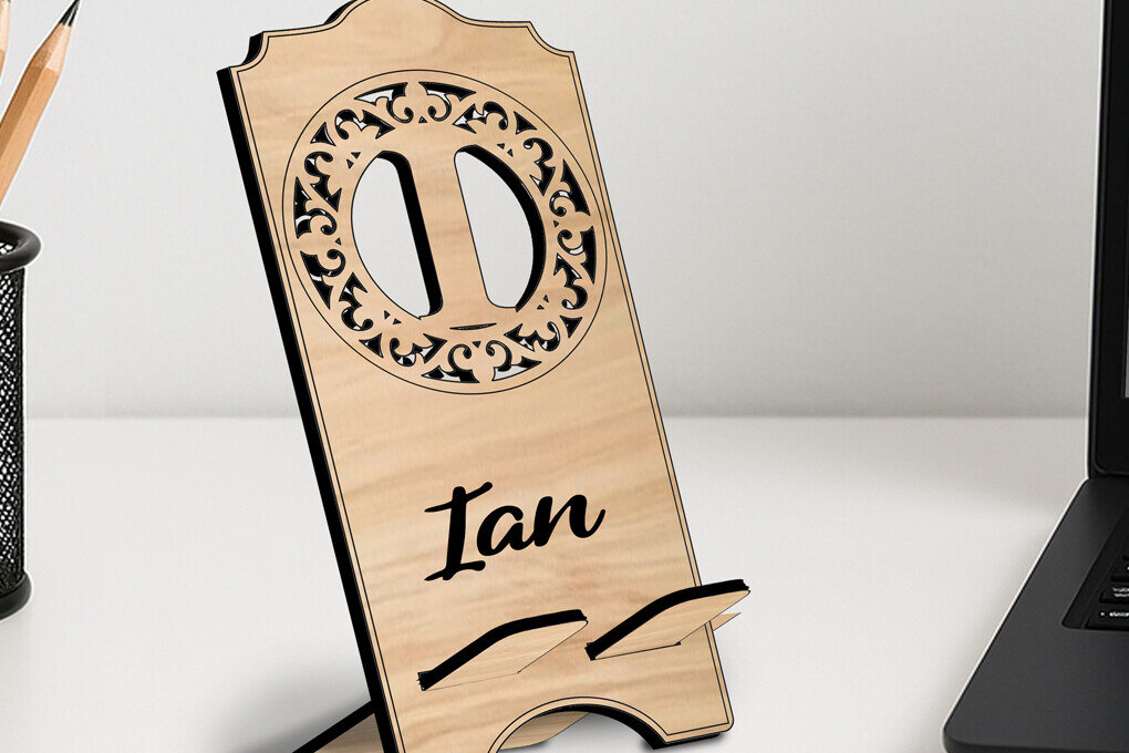 Σετ των 2 Intra απο ξύλο plywood 3mm-4mm πάχος – Υποδοχή τηλεφώνου Letter I Μονόγραμμα Alpha Δίασταση  20x20 cm INTRAFABR-122978360