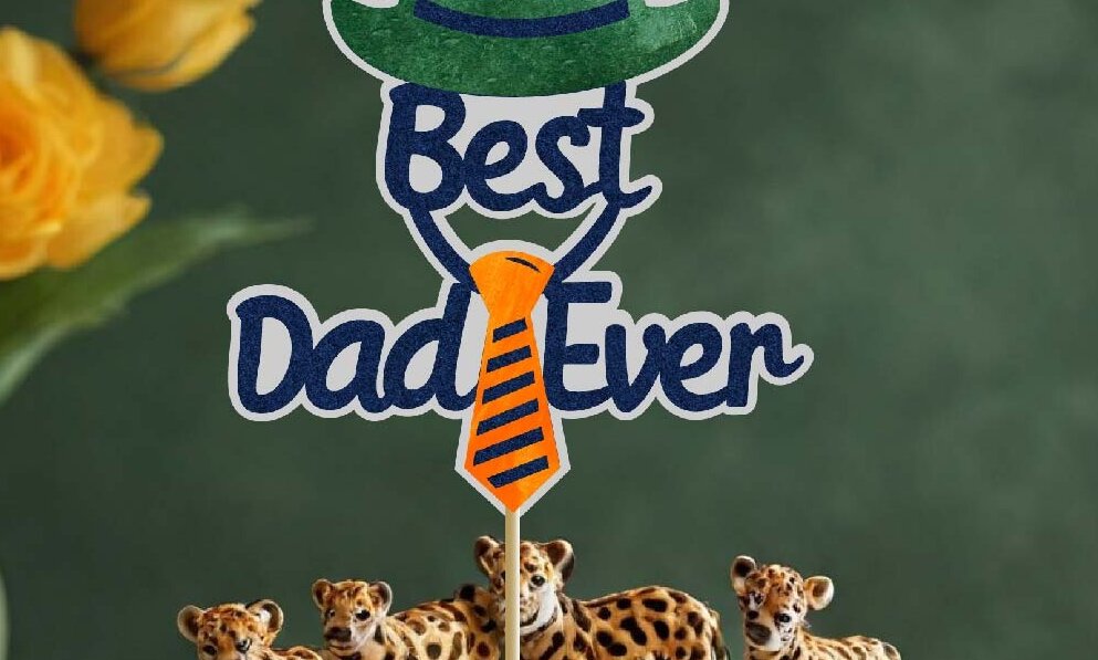 Σετ των 2 Intra απο ξύλο plywood 3mm-4mm πάχος – SVG το καλύτερο Dad Ever Cake Topper Δίασταση  20x20 cm INTRAFABR-124402542