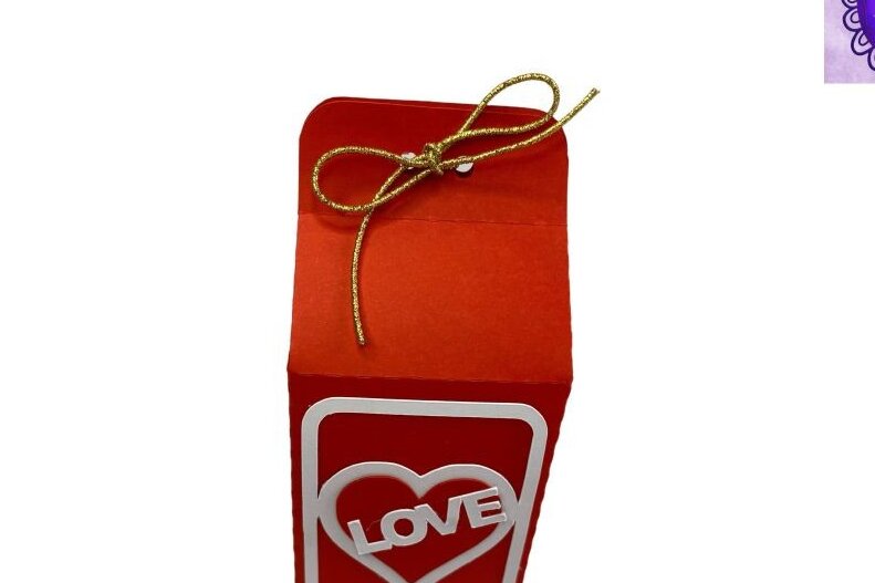 Σετ των 2 Intra απο ξύλο plywood 3mm-4mm πάχος – SVG Valentine's Day Milk Box Heart Δίασταση  20x20 cm INTRAFABR-58070587