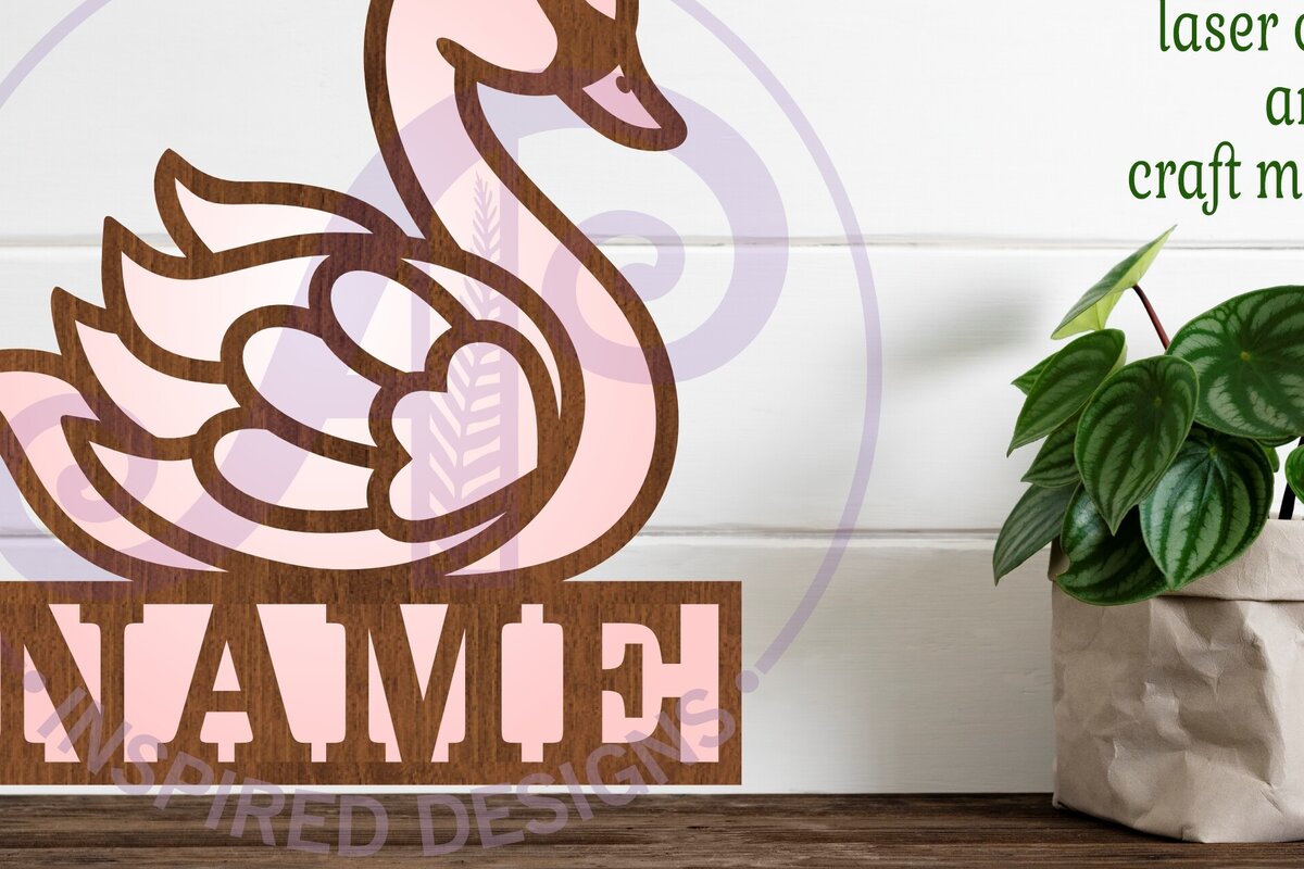 Intra απο ξύλο plywood 3mm-4mm πάχος – Swan Design Όνομα Σήμα Δίασταση  40x30 cm INTRAFABR-100265278