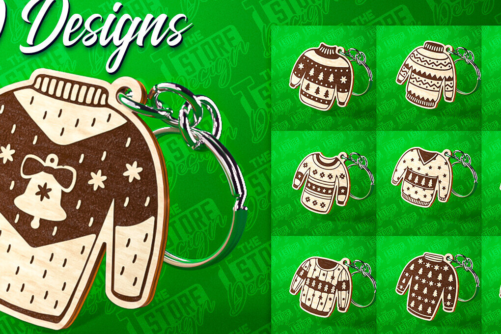 Σετ των 3 Intra απο ξύλο plywood 3mm-4mm πάχος – Μπρελόκ πουλόβερ Κοπή Laser | Δίασταση  5x5 cm INTRAFABR-81916931