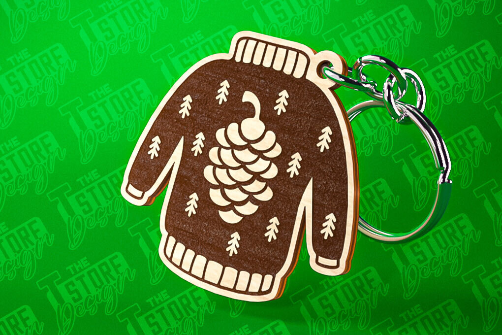 Σετ των 3 Intra απο ξύλο plywood 3mm-4mm πάχος – Μπρελόκ πουλόβερ Κοπή Laser | Δίασταση  5x5 cm INTRAFABR-81915933